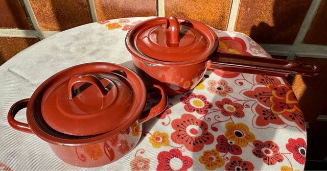 Lote 2 cazuelas esmaltadas vintage