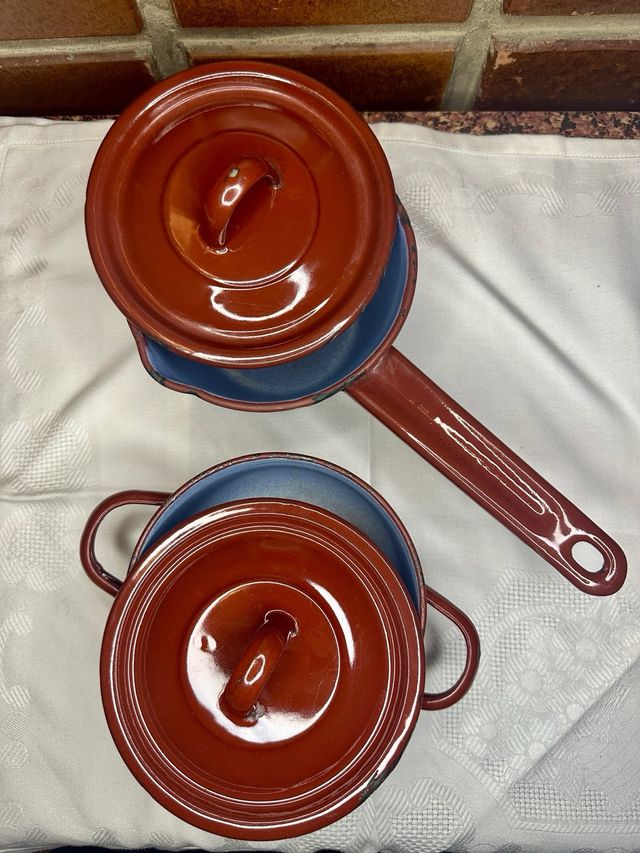 Lote 2 cazuelas esmaltadas vintage