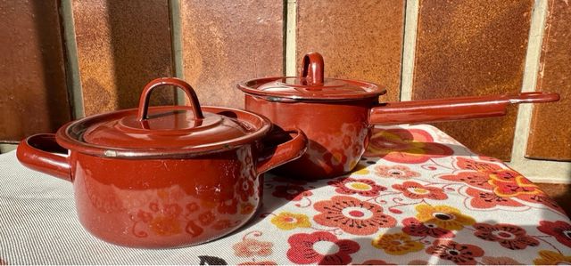 Lote 2 cazuelas esmaltadas vintage