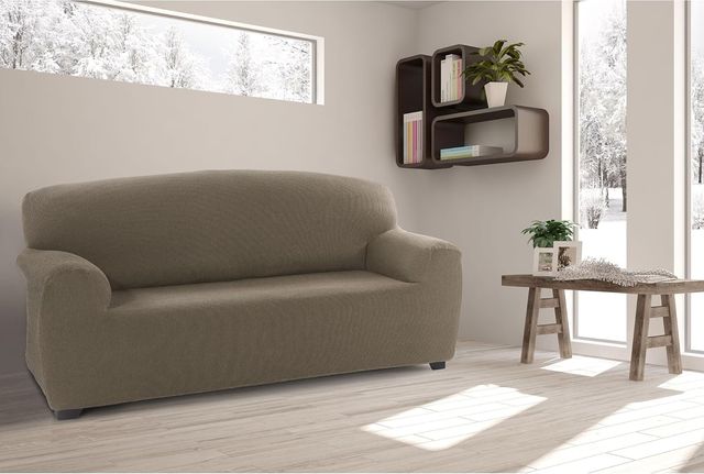 Capa Elástica Universal Castanho de 3 Lugares