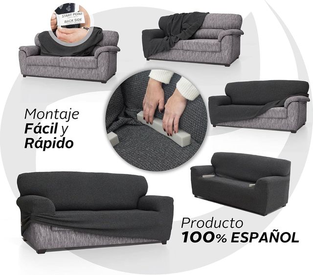 Capa Elástica Universal Castanho de 3 Lugares