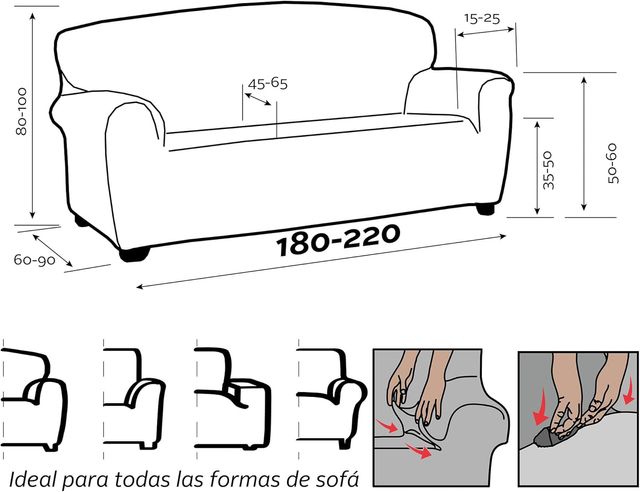 Capa Elástica Universal Castanho de 3 Lugares