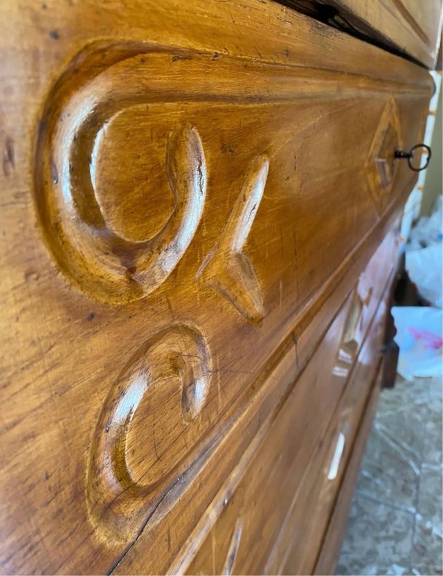 Solo esta semana! Cajonera antigua madera/mármol