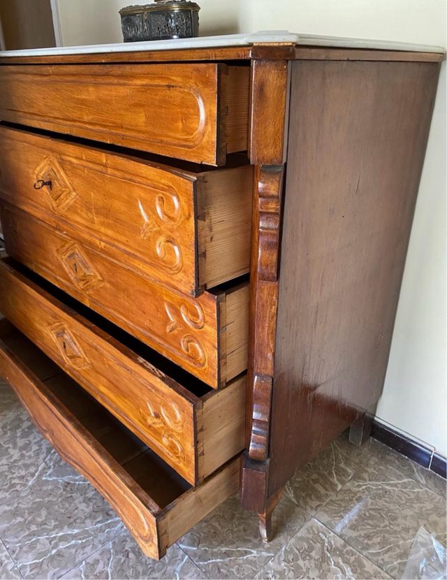 Solo esta semana! Cajonera antigua madera/mármol