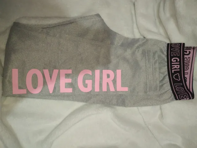 Leggings niña LOVE GIRL grises