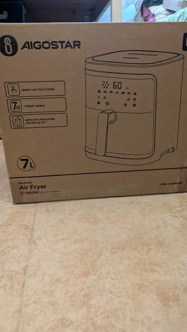 Freidora Aire Aigostar XXL 7L Negra NUEVA