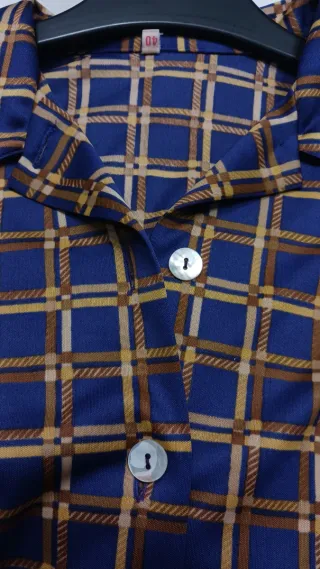 Blusa cuadros elástico morada talla M