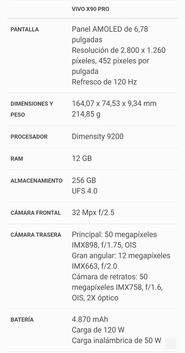 VIVO X90 Pro Negro 12 ram 256 rom
Más auriculares
