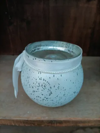 Set 2 Vasi Natalizi Sfera Decorati Argento