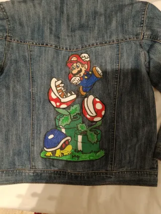 Chaqueta vaquera pintada a mano