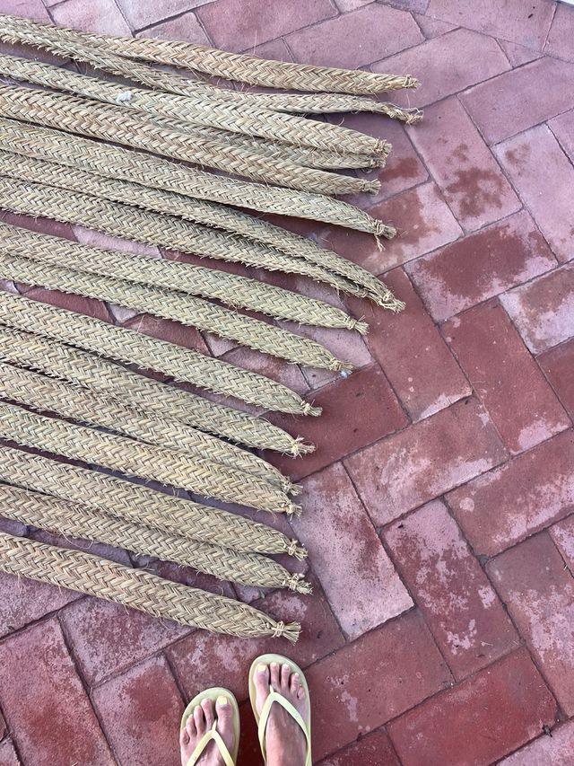 Cortina rústica tiras esparto