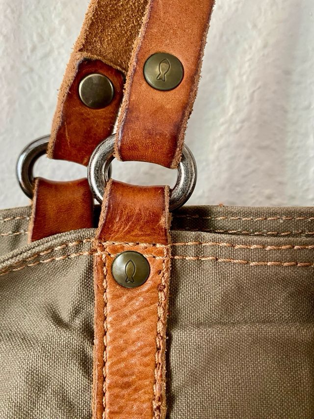 Bolso Campomaggi de lona verde caqui