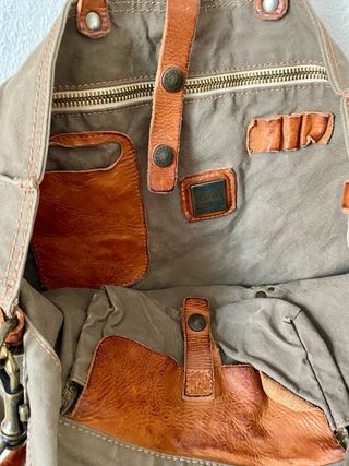 Borsa Campomaggi in tela verde kaki