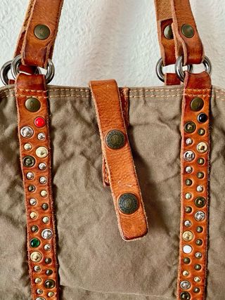 Borsa Campomaggi in tela verde kaki