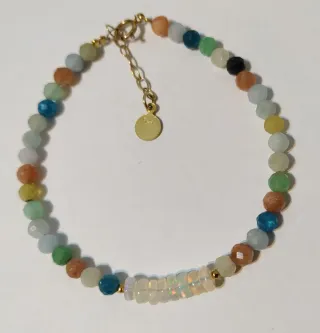 Pulsera Plata 925 Ópalo Piedras Preciosas