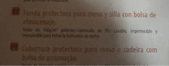 Capa protetora de mesa e cadeira de jardim