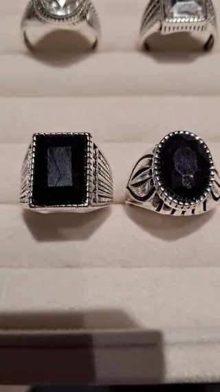 (3),Anillos Acero Cristal Strass,6€ Unida