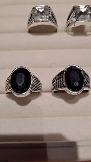 (3),Anillos Acero Cristal Strass,6€ Unida