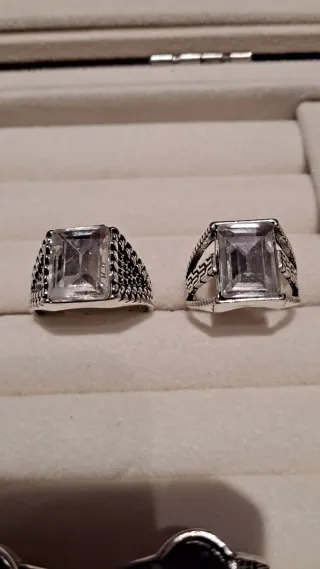 (3),Anillos Acero Cristal Strass,6€ Unida