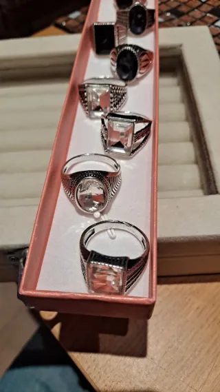 (3),Anillos Acero Cristal Strass,6€ Unida