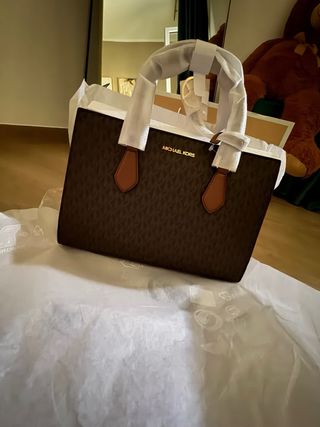 Borsa Michael Kors nuova marrone e cammello logata