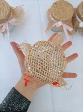 Set 6 Vasi Vetro Juta Decorati