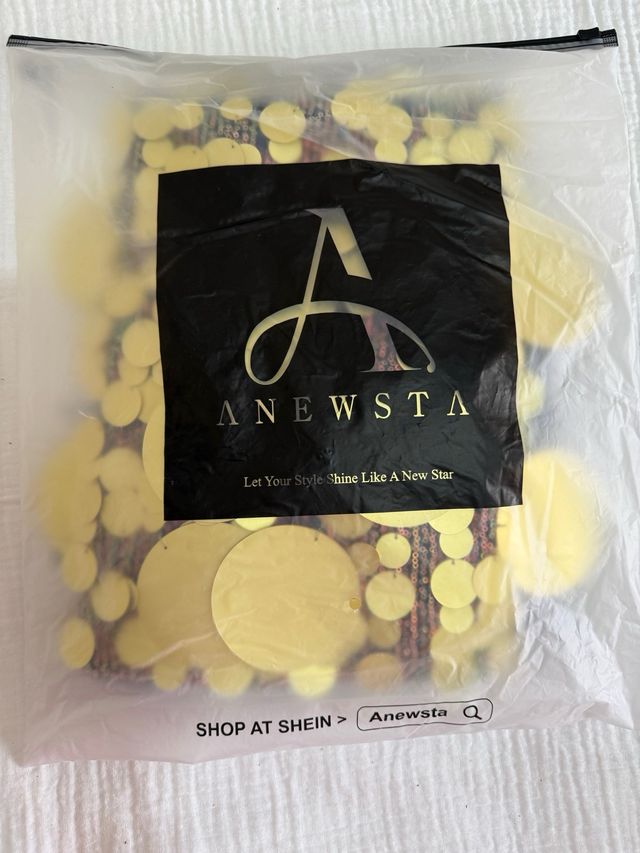 Vestido de fiesta lentejuelas azul y dorado