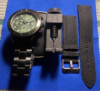 Reloj Cronógrafo verde y negro