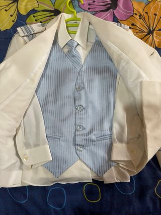 Traje de comunión BUS STOP azul y blanco