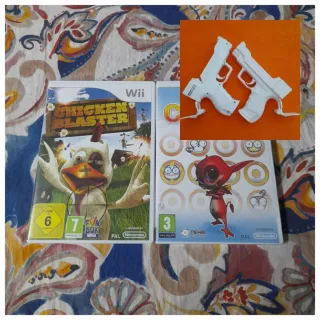 Juego Wii Chicken Blaster+Cocoto Magic+2 pistolas