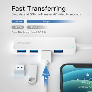 ✨ - BYEASY Hub USB C a USB 3.0 HUB con 4 porte e c