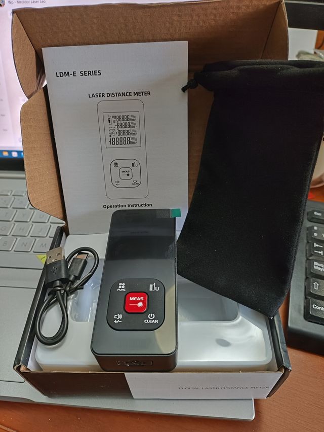 ◆ NOVO◆ Medidor Laser Recarregável USB (50 e 120m)