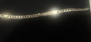 Esclava de plata con placa grabada