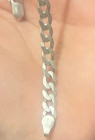 Esclava de plata con placa grabada