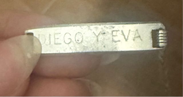 Esclava de plata con placa grabada