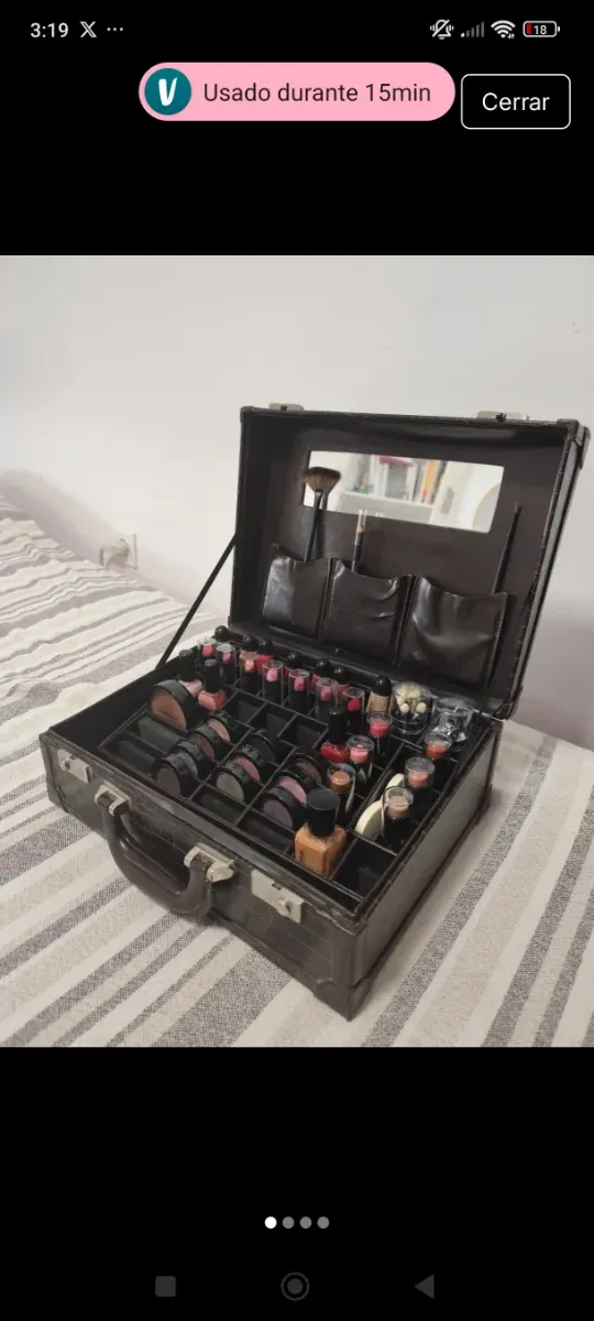 Maletín de maquillaje de cuero a estrenar