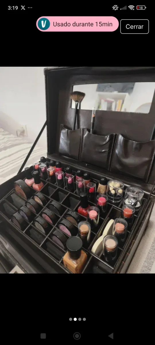 Maletín de maquillaje de cuero a estrenar