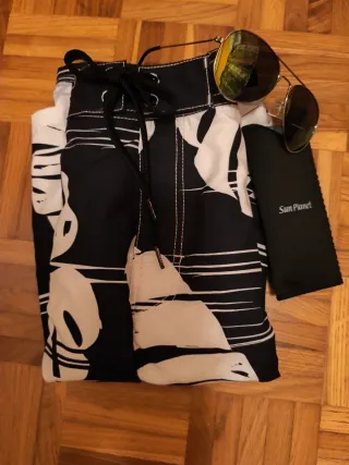 Bañador estampado hojas hombre