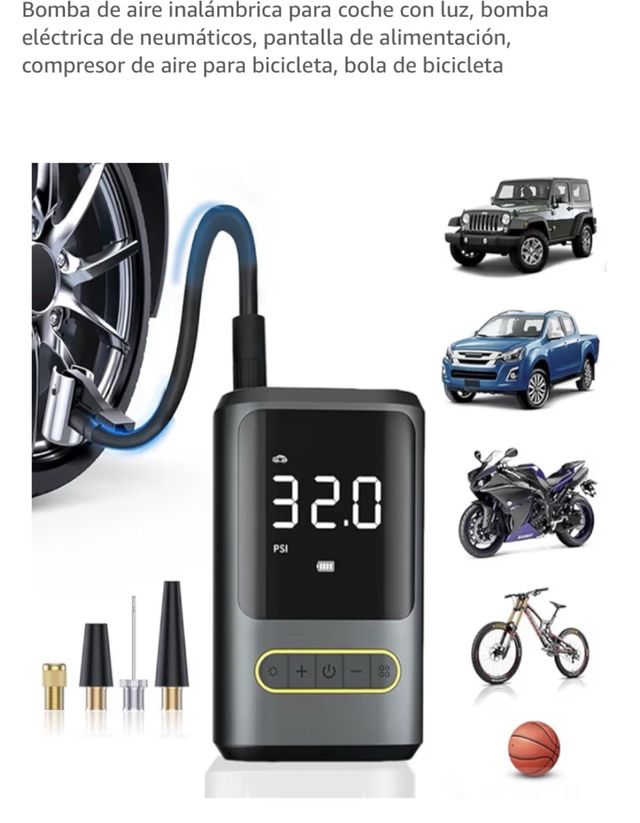 Bomba de aire inalámbrica para coche