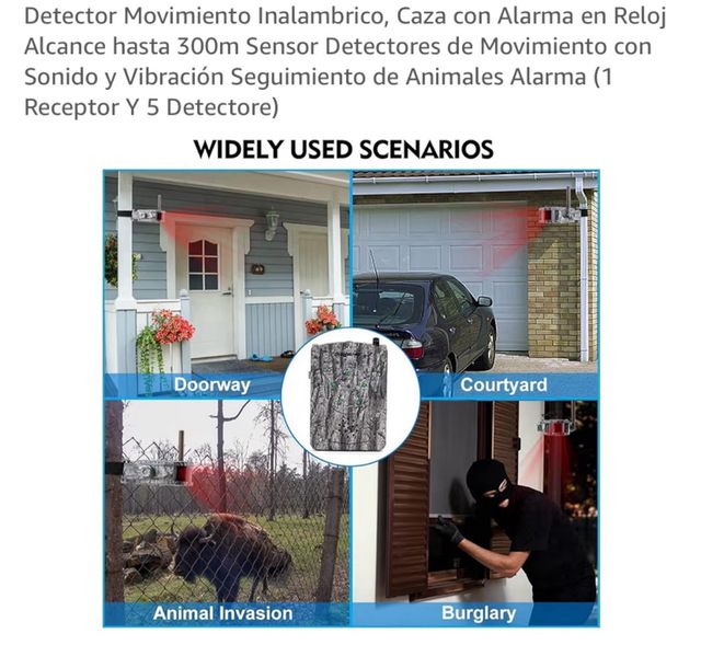 Dowesyeen Detector Movimiento Caza Alarma