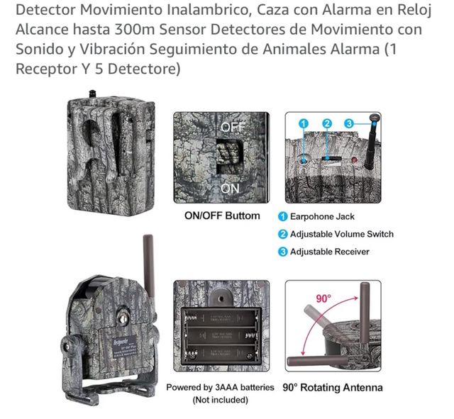 Dowesyeen Detector Movimiento Caza Alarma