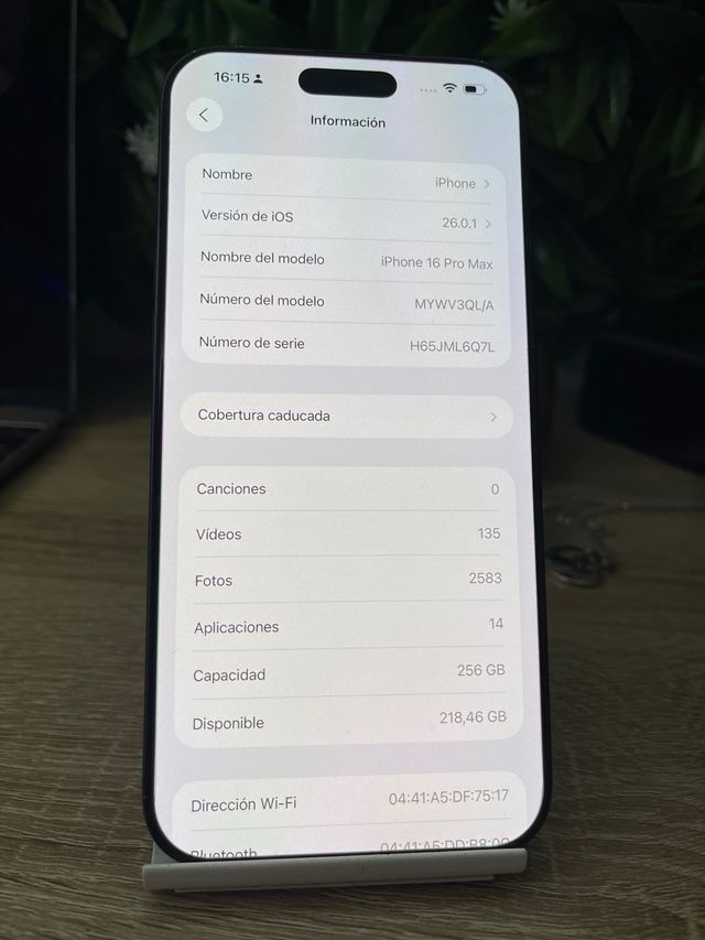 Apple IPhone 16 Pro Max 256GB Negro 100% Original