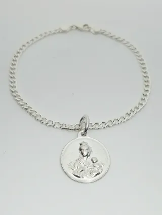Pulsera Plata 925 Virgen del Carmen.