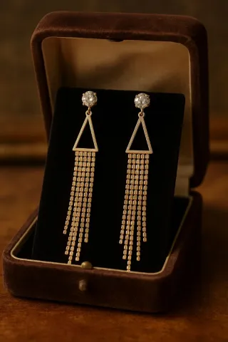 Pendientes Vintage Triángulo Joyería Retro Joyas