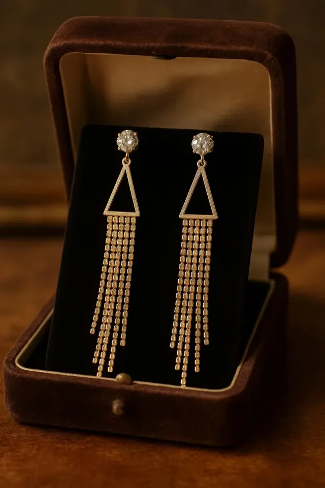 Pendientes Vintage Triángulo Joyería Retro Joyas