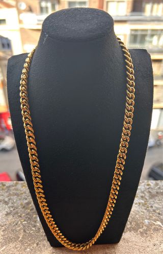 Cadena Cubana Dorada 18k Electrochapado