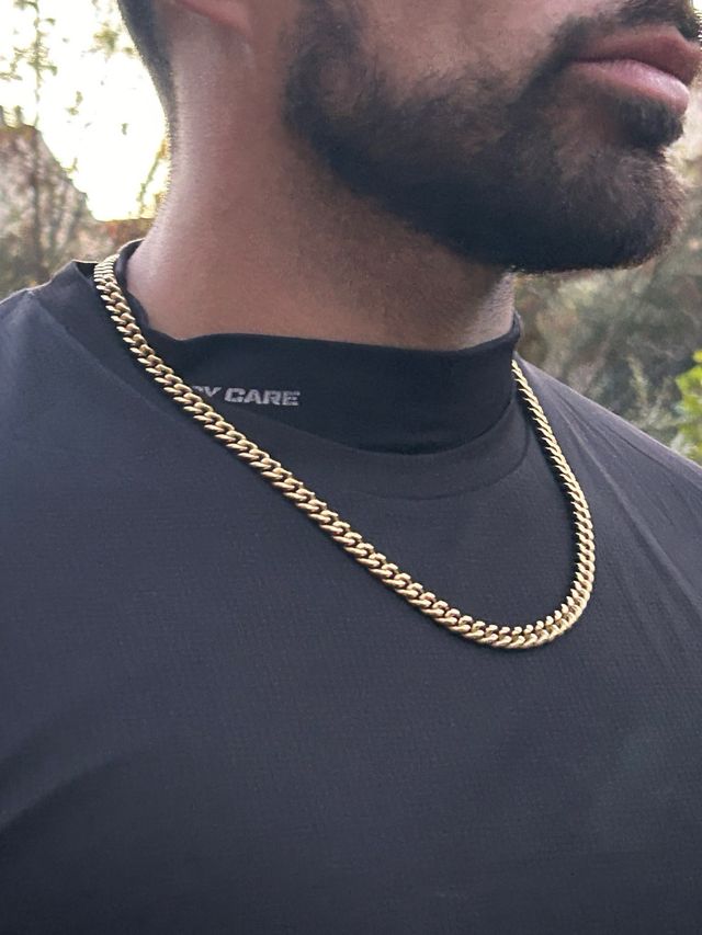 Cadena Cubana Dorada 18k Electrochapado