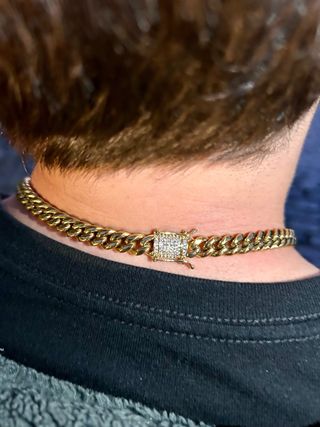 Cadena Cubana Dorada 18k Electrochapado