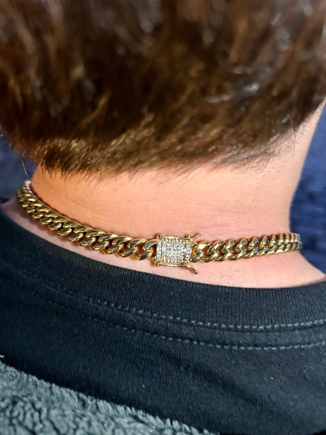 Cadena Cubana Dorada 18k Electrochapado