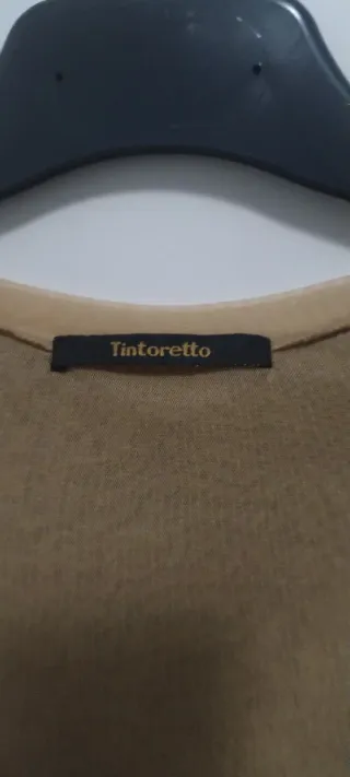 Top lentejuelas Tintoretto beige/dorado